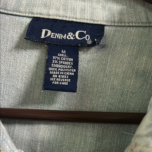 Denim&Co Light Blue Floral Embroidered Jacket - Picture 3 of 7